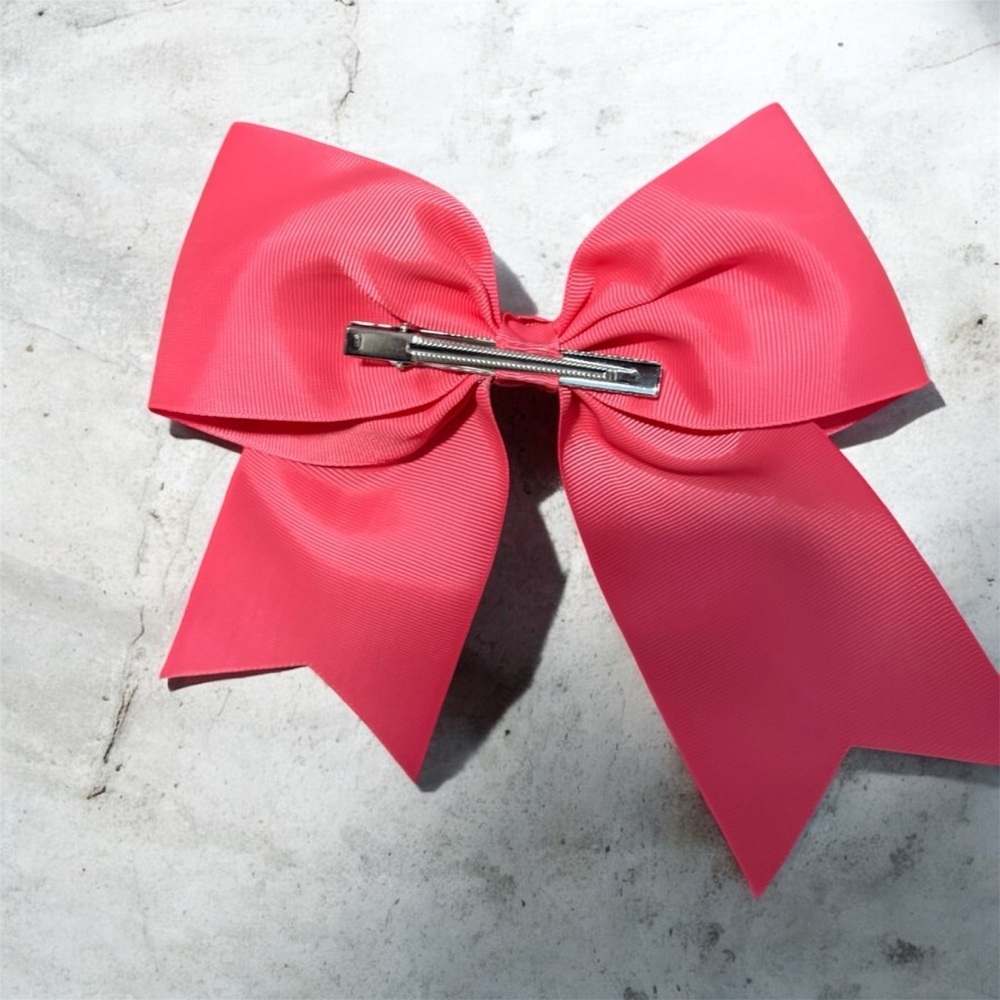 Pink Hair Bow 2 with metal alligator clip - Picture 2 of 2